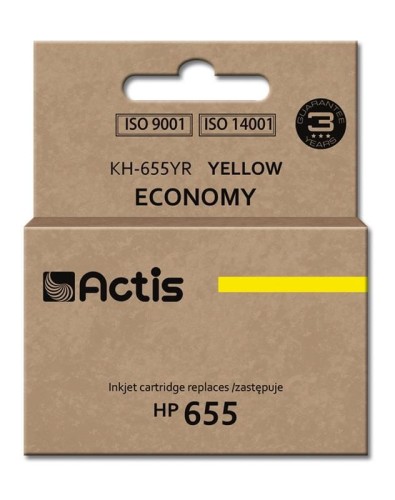 Tusz ACTIS KH-655YR (zamiennik HP 655 CZ112AE; Standard; 12 ml; żółty) - 847908