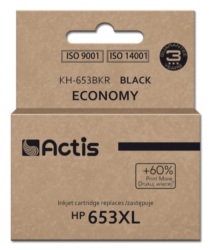 Tusz Actis KH-653BKR (zamiennik HP 653XL 3YM75AE; Premium; 20ml; 575 stron; czarny) - 1130420