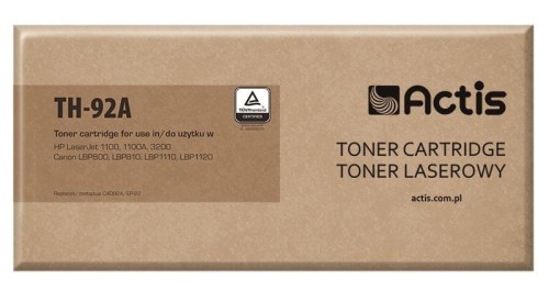 Toner ACTIS TH-92A (zamiennik HP 92A C4092A, Canon EP-22; Standard; 2500 stron; czarny) - 847123