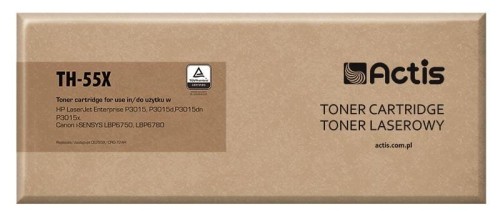 Toner ACTIS TH-55X (zamiennik HP 55X CE255X, Canon CRG-724H; Standard; 12500 stron; czarny) - 847111