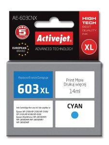 Activejet AE-603CNX Tusz (zamiennik Epson 603XL T03A24; Supreme; 14 ml; niebieski)