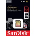 Sandisk karta pamięci Extreme SDHC 32GB 100/60MB/s C10 V30 UHS-I U3 - 1223814