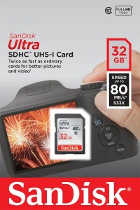 PAMIĘĆ SECUREDIGITAL SANDISK 32GB ULTRA SDHC 80MB/S UHS-I CLASS 10
