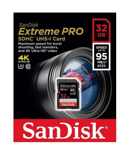 Karta pamięci SanDisk Extreme Pro SDHC 32GB 95/90 MB/s V30 UHS-I (UHS 3) - 690448