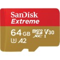 Karta pamięci MicroSDXC SanDisk EXTREME 64GB 160/60 MB/s A2 C10 V30 UHS-I U3 ActionCam - 780719