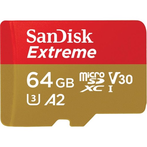 Karta pamięci MicroSDXC SanDisk EXTREME 64GB 160/60 MB/s A2 C10 V30 UHS-I U3 ActionCam - 1257171