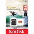 Karta pamięci MicroSDXC SanDisk EXTREME 64GB 160/60 MB/s A2 C10 V30 UHS-I U3 ActionCam - 1257172