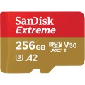 Karta pamięci MicroSDXC SanDisk EXTREME 256GB 160/90 MB/s A2 Class 10 V30 UHS-I U3 + adapter - 1235158