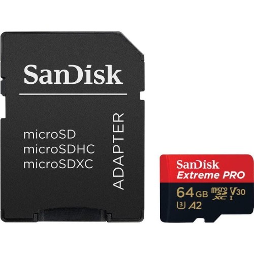 Karta pamięci MicroSDXC SanDisk EXTREME PRO 64GB 170/90 MB/s A2 C10 V30 UHS-I U3 - 690488