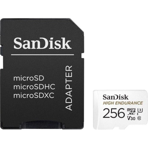 Karta pamięci MicroSDXC SanDisk High Endurance 256GB 100/40 MB/s A1 Class 10 V30 UHS-I U3 + adapter - 690529