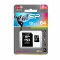 Karta pamięci Silicon Power microSDXC Elite 64GB CL10 UHS-1 (U1) + ADAPTER microSD-SD (SP064GBSTXBU1V10SP) - 780970