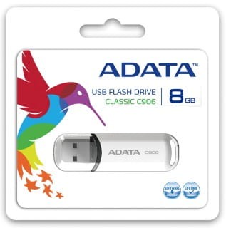 ADATA PAMIĘĆ C906 8GB USB 2.0 ( WHITE ) - 295355