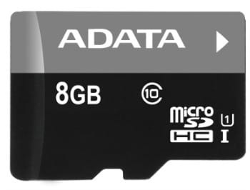 ADATA KARTA PAMIĘCI MICRO SDHC 8GB CLASS10 + SDHC ADAPTER (VIDEO FULL HD) RETAIL - 380462