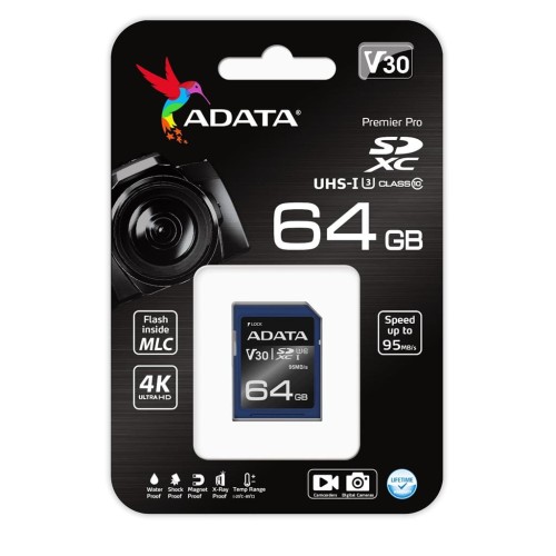 ADATA Premier Pro SDXC UHS-I U3 64GB (Video Full HD) Retail - 574332