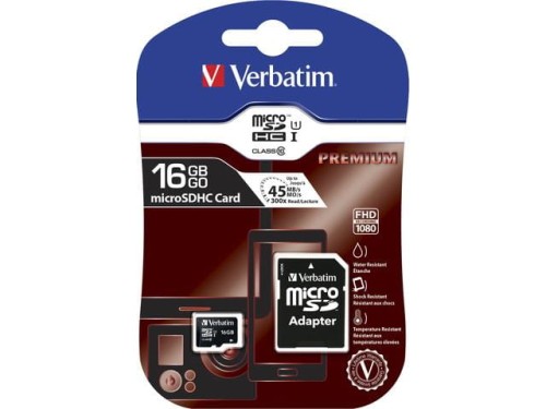 Karta pamięci MicroSDHC Verbatim 16GB Class 10 + adapter - 690807