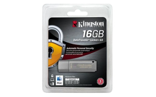 Pendrive Kingston DataTraveler Locker+ G3 16GB USB 3.0, AES 256-bit - 690207
