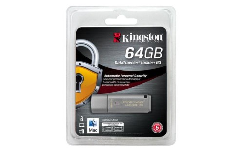 Pendrive Kingston DataTraveler Locker+ G3 64GB USB 3.0, AES 256-bit - 995440