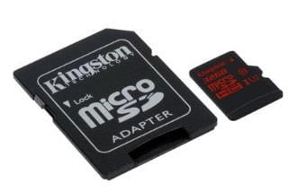 KINGSTON KARTA PAMIĘCI MICROSDHC 32GB UHS-I U3 (READ/WRITE,90/80MB/S) + ADAPTER - 420094