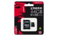 Kingston 64GB microSDXC Canvas Go 90R/45W U3 UHS-I V30 Card + SD Adapter - 603418