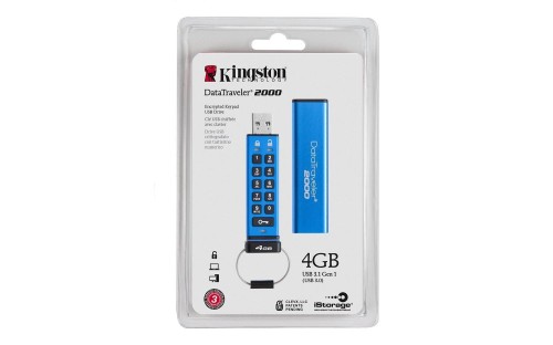 Kingston DataTraveler 2000, 4GB, AES Encryption, USB 3.0 - 528841