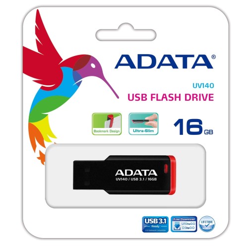 Pendrive ADATA UV140 16GB USB 3.1 black-red - 978470