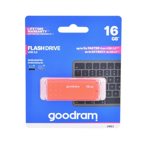 Pendrive GoodRam UME3 UME3-0160O0R11 (16GB; USB 3.0; kolor pomarańczowy) - 1064258