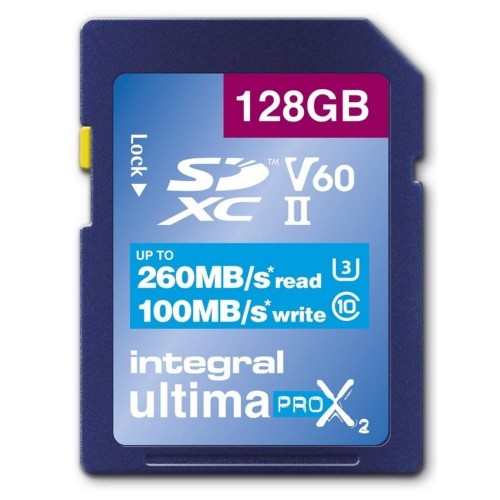 Karta pamięci SDXC INTEGRAL Ultima Pro X2 260/100MB UHS II V60 128GB - 979015