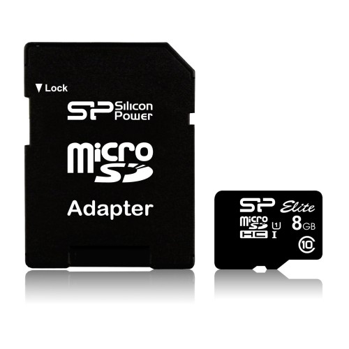 Karta pamięci Silicon Power microSDHC Elite 8GB CL10 UHS-1 (U1) + ADAPTER microSD-SD (SP008GBSTHBU1V10SP) - 927718