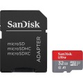 SanDisk Ultra microSDHC - Karta pamięci 32 GB A1 Class 10 UHS-I U1 120MB/s z adapterem - 1097700