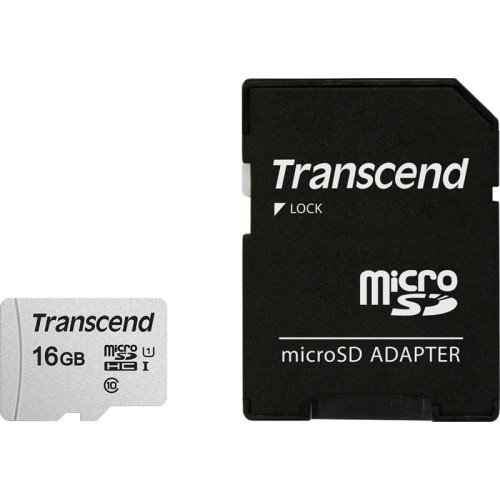 Transcend Memory microSDHC - Karta pamięci 16 GB Class 10 UHS-I U1 95/10 MB/s z adapterem - 1094745