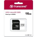 Transcend Memory microSDHC - Karta pamięci 16 GB Class 10 UHS-I U1 95/10 MB/s z adapterem - 1094746