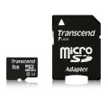 Transcend Memory MicroSDHC - Karta pamięci 8 GB UHS-1 U1 45MB/s z adapterem - 1172871