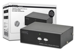 Switch VGA DIGITUS DS-44100-1 2-portowy, 250MHz 1920x1080p FHD