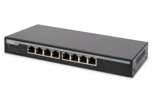 Switch niezarządzalny DIGITUS 8x Gigabit Ethernet, PoE+ af/at 135W desktop czarny - 981178