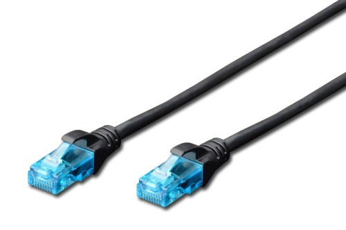 Patchcord DIGITUS UTP kat. 5e 0,5m PVC czarny - 981033