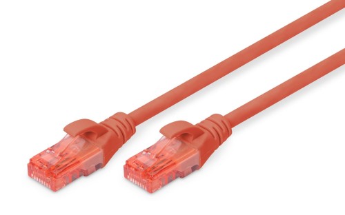 Patchcord DIGITUS UTP kat. 6 0,5m PVC czerwony - 981048