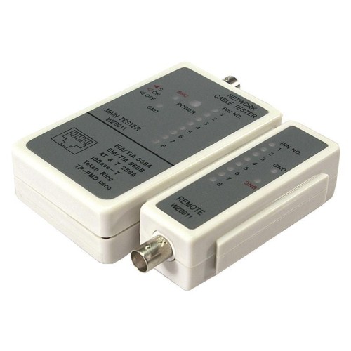 Tester kabli LogiLink WZ0011 do złącz RJ45 i BNC, z jednostką zdalną - 982255