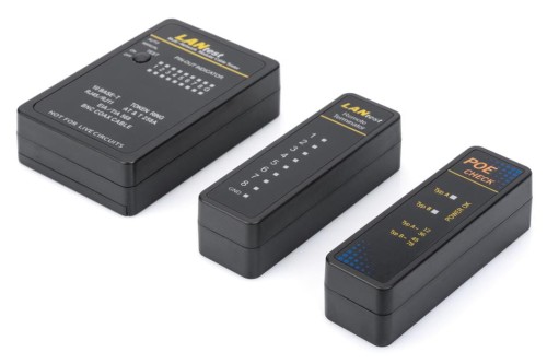 Tester kabli DIGITUS DN-14001-1 sieciowych i komunikacyjnych (RJ45, RJ12, RJ11, BNC) Auto-Scan z PoE - 980968