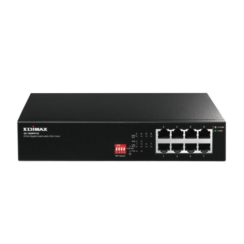 Switch EDIMAX GS-1008PH V2  (8-Port Gigabit 4x PoE+ & DIP Switch) - 1043387