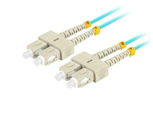 Patchcord światłowodowy Lanberg MM SC/UPC-SC/UPC DUPLEX 3.0mm OM3 50/125 LSZH 1m aqua - 981893