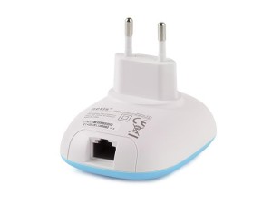 Netis WIFI Repeater mini, B/G/N300 z gniazdem RJ-45, do gniazdka 230V, niebieski