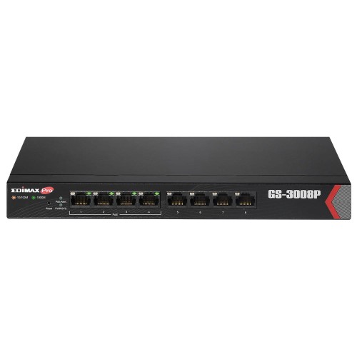Switch zarządzalny Edimax GS-3008P 4x10/100/1000 4x10/100/1000 PoE+ Web Smart - 1043371