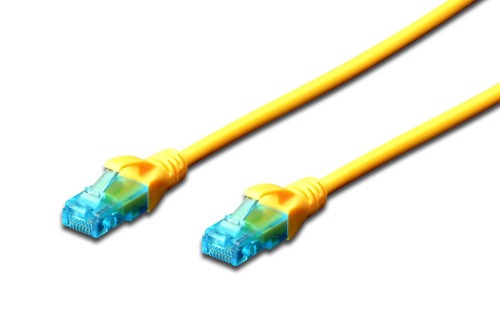 Patchcord DIGITUS UTP kat. 5e 0,5m PVC żółty - 981029
