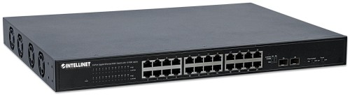 Switch niezarządzalny Intellinet 24x 10/100/1000 Mbps PoE+ 400W + 2x SFP+ Rack 19" - 694199