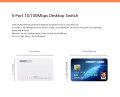 TOTOLINK S505 5-Port Desktop/Wall-mount 10/100Mbps Fast Ethernet Switch - 564464