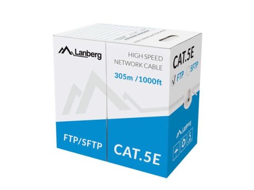 Kabel FTP Lanberg 100Mb/s 305m drut CCA - 740426