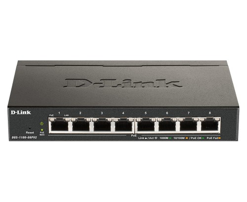 D-Link DGS-1100-08PV2 8-Port PoE Gigabit Smart Mana - 911212