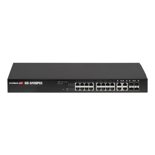 Switch zarządzalny Edimax GS-5416PLC 16x10/100/1000 PoE+ 4xSFP Combo Web Smart - 1043527