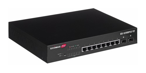 Switch EDIMAX GS-5208PLG V2  (8-Port Gigabit PoE+ Web Smart, 2x SFP) - 1042599