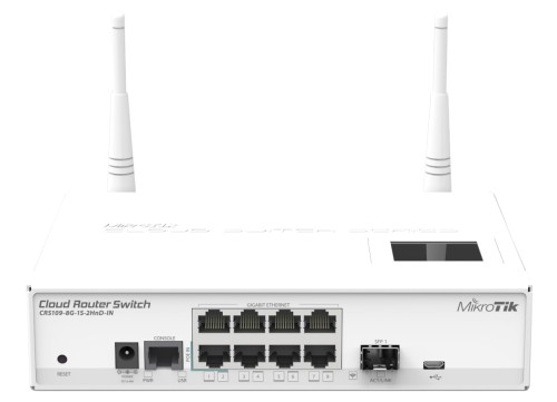 Switch MikroTik CRS109-8G-1S-2HnD-IN (8x 10/100/1000Mbps) - 833533